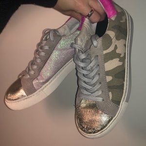 Steve Madden Peyton Camo/ Fur/ Sparkle Sneakers